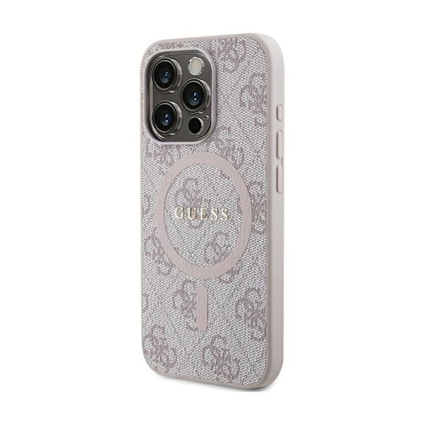 Guess 4G Collection Cuir Métal Logo MagSafe - Fodral för iPhone 13 Pro Max (rosa)
