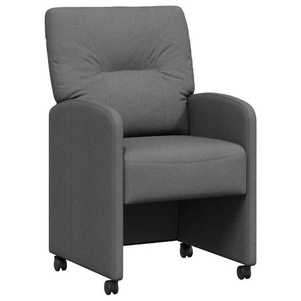 Matstol - VIDAXL - Ergonomisk design - Mörkgrå - Set om 2 - Med hjul och armstöd Mörkgrå
