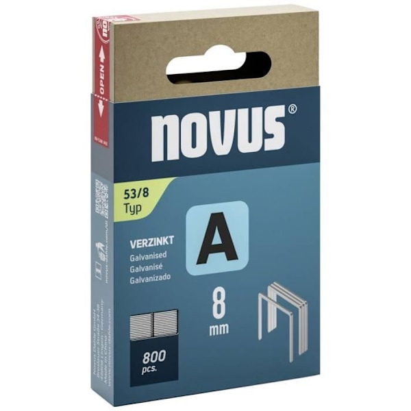 Fintrådsklammer - NOVUS - Typ 53 - 800 st - Mått 8mm x 11,3mm