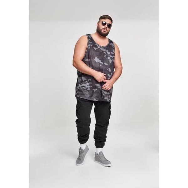 Tanktop - Urban Classics - MESH - Mörkgrå kamouflage - 100% polyester - Lös passform Grå S