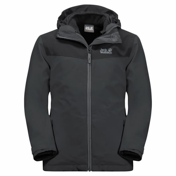 Jack Wolfskin snowfrost 3-i-1 barnjacka - svart - 4 år Svart 6 år