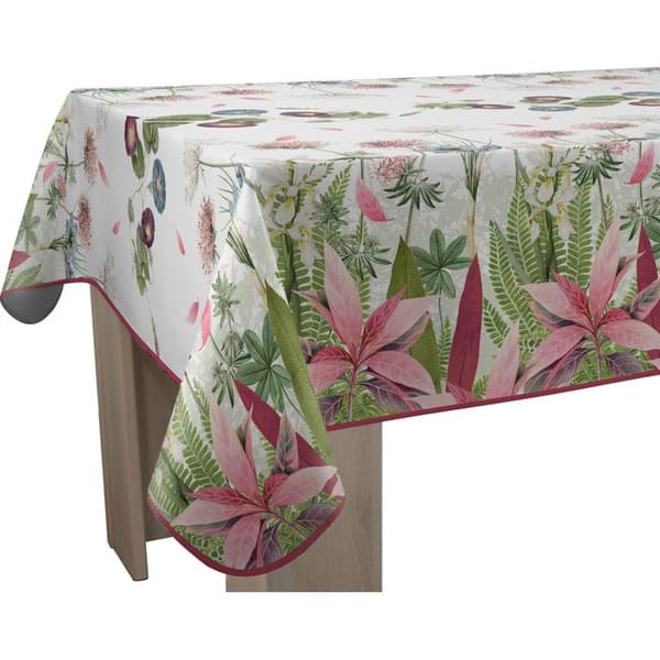 Rektangulär duk Ipomée 150 x 300 cm - Fläckavvisande, vattenavvisande polyester, rosa