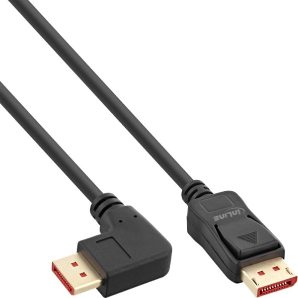 Rättvinklad DisplayPort 1.4 8K4K-kabel - INLINE - 1m - Skärmad