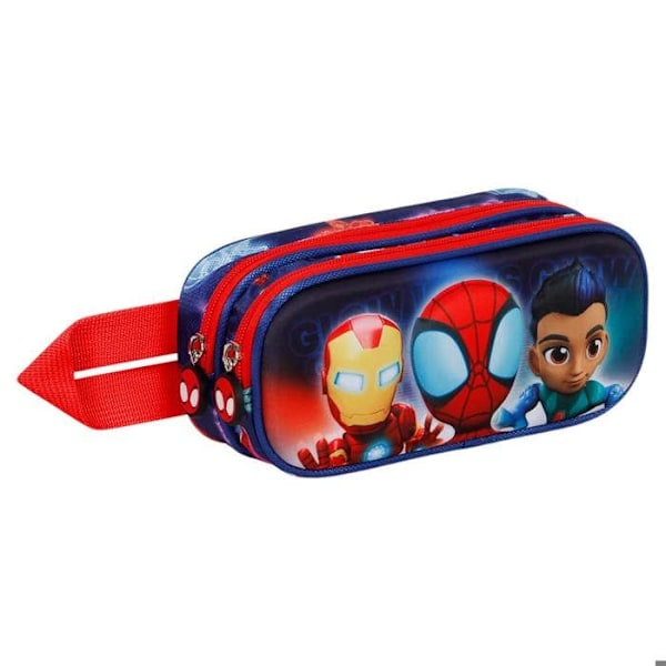 Trousse Dubbel 3D - Marvel Spiderman Glöd - Blå - One Size Blå