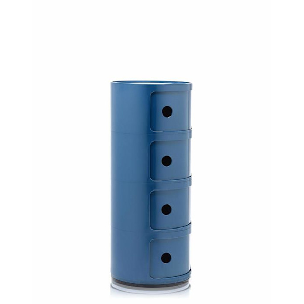 Liten Kartell förvaringsenhet - 0498515 - Componibili, Behållare 4 element, Blå, Rund bas