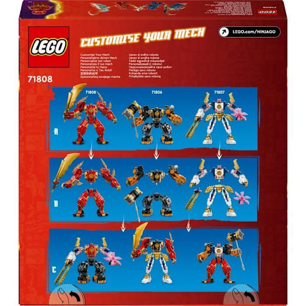 LEGO® 71808 NINJAGO Kais Eldelementalrobot, Ninjaleksak med anpassningsbar minifigur plus Kai och Zane minifigurer Flerfärgad