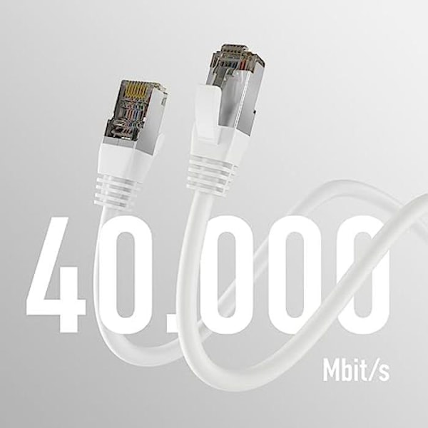 Patchkabel RJ45 S/FTP PIMF CAT8.1 - EFB-Elektronik - 5 m - Vit - PoE - Hög hastighet