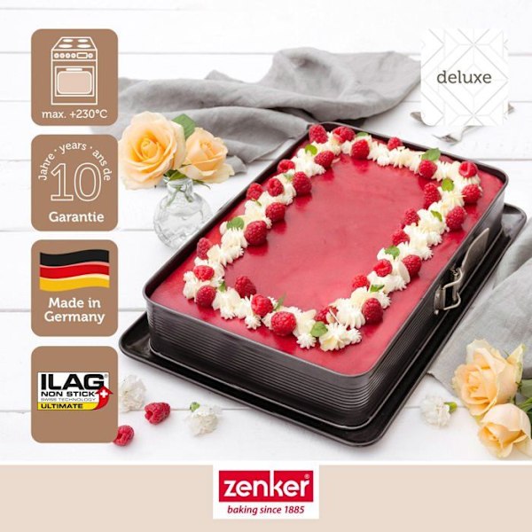 Springform - Zenker - 7022 - Rektangulär - 29 x 42 cm - Metall - Tål maskindisk Svart