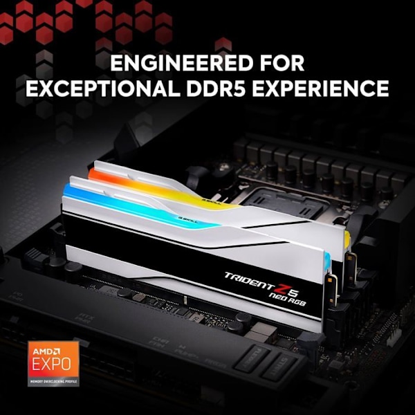G.Skill Trident Z5 Neo RGB Series 32 GB (2x 16 GB) DDR5 6400 MHz CL32 - Vit - Dual Channel Kit 2 DDR5 RAM-minnen PC5-51200