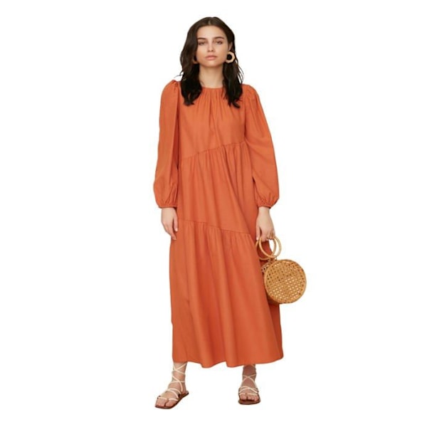 Robe Trendyol - TCTSS21EL3470 - Höghalstopp Kabelstickad Avslappnad Modest Tröja Femme Kanel 38