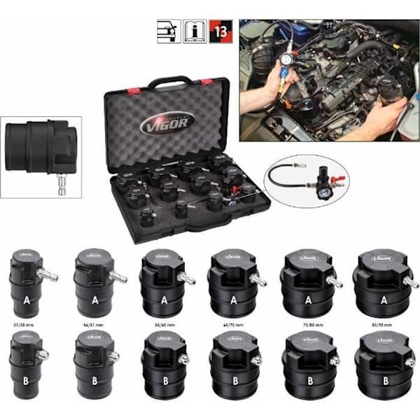 Turbo kompressorkit - Vigor - V4304 - Svart - Snabbdiagnos - Adapter ingår