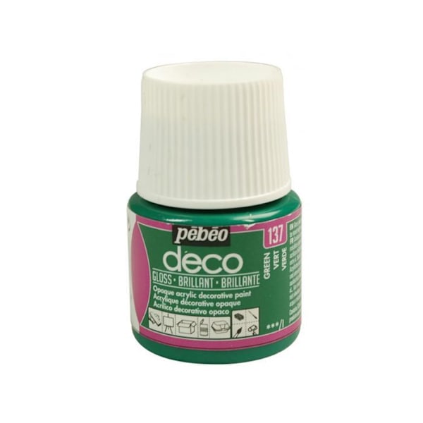 Akrylfärg - PEBEO - Dekor - Glansig - 45 ml - Grön Grön