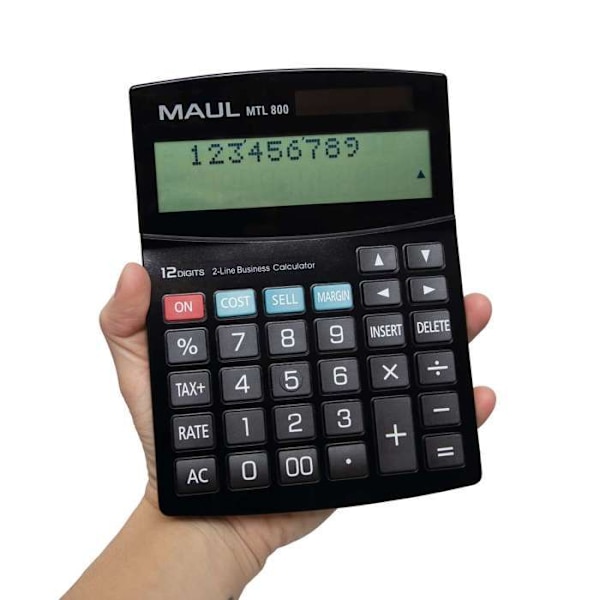 Maul MTL 800 Skrivbordsräknare svart Display: 12 batteridrivna, solenergi svart