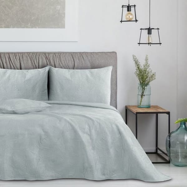Flhf Sängöverkast PALSHA grå slät modern stil materialtyp textil sammet, polyester 220x240 AmeliaHome
