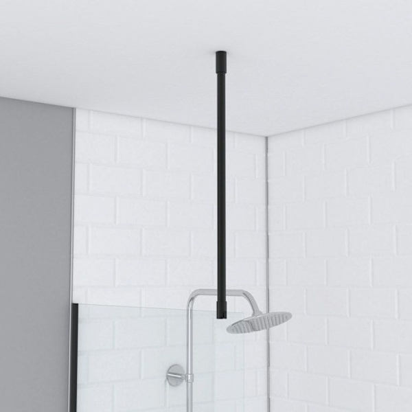 Fäststång - MyShowerRoom - 60cm - Mattsvart - Glas - Klippbar Matte svart