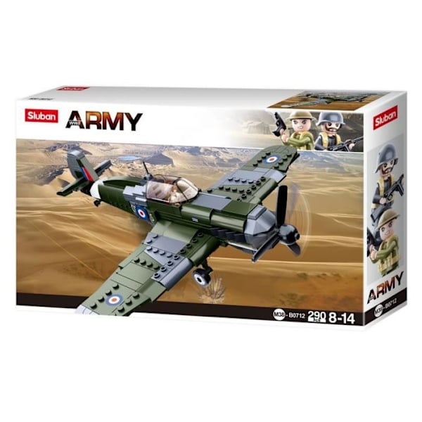 SLUBAN ARMY FIGHTER ANSLUTNINGSTEGE BYGGSET BRITISH ARMY MILITÄR M38 B0712 ARTIKULERAD PILOT