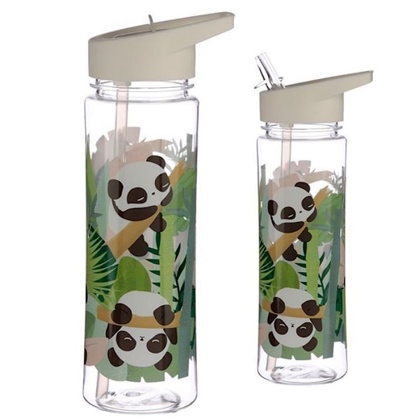Vattenflaska - Puckator - Panda - 550ml - Vit/Grön - Unisex vit/grön