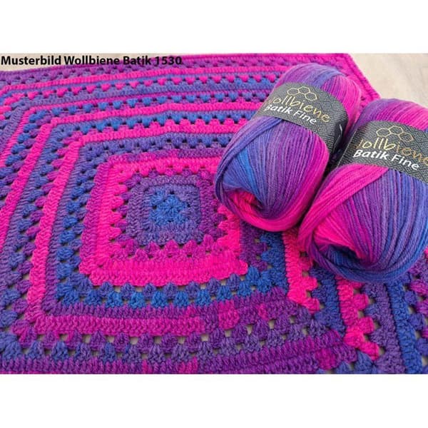 Wollbiene Batik Fine 5x100g Multicolor Gradient Lila Bär Blå 5900 violett bärblå