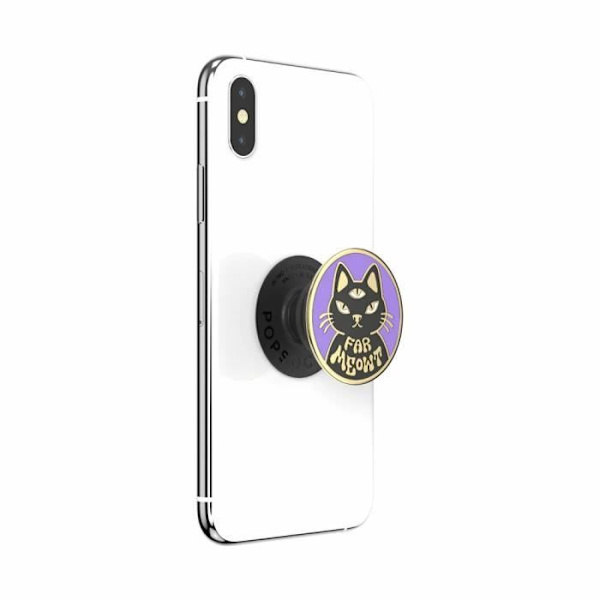 Popsockets Far Meowt emalj smartphonegrepp - slutare/svart/guld - 39,74x7x24,25 mm