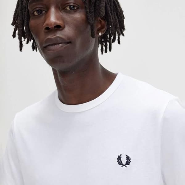 Fred Perry Ringer T-shirt "Vit" Vit S