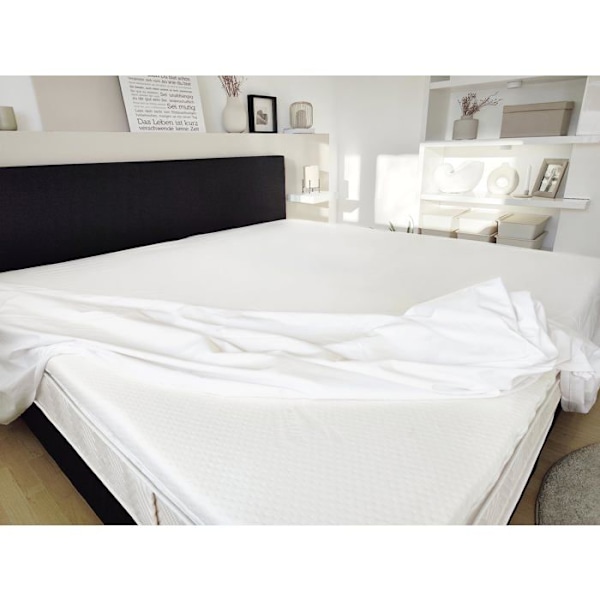 Drap platt Zollner - 00000443-320330 - Sängkläder, utan gummiband, 320x330 cm, Blandad bomull, Vit