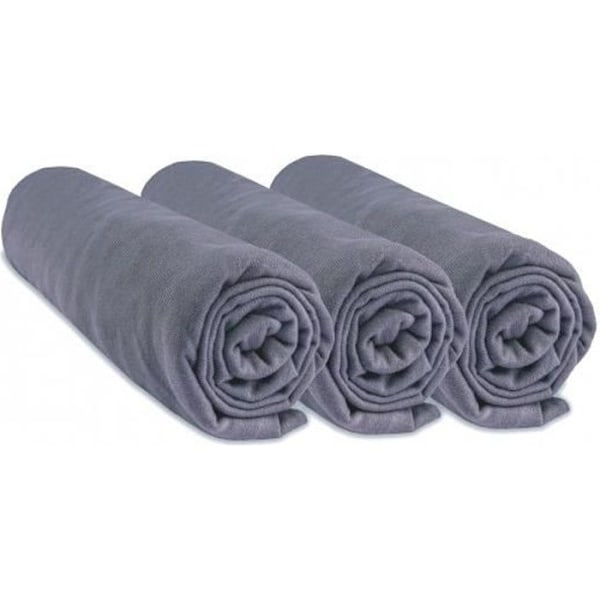Lakan - EASY DORT - 60x120 cm - 100% bomull - Grå - Set om 3 Grå