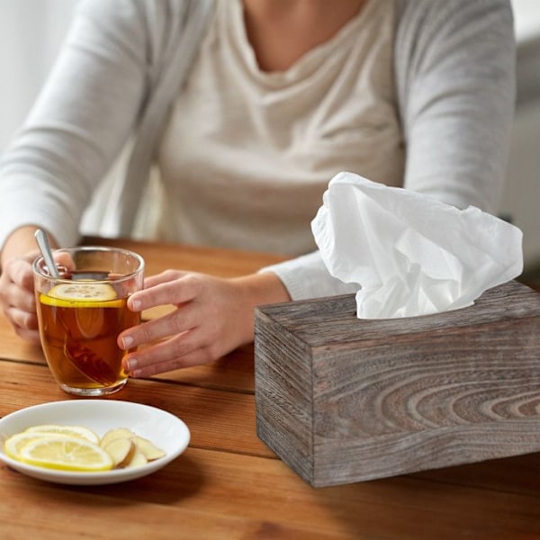 Relaxdays Tissue Box, Badrums Tissue Dispenser, Trä, Shabby Style, HLP: 13 x 26,5 x 14,5 cm, Brun Brun