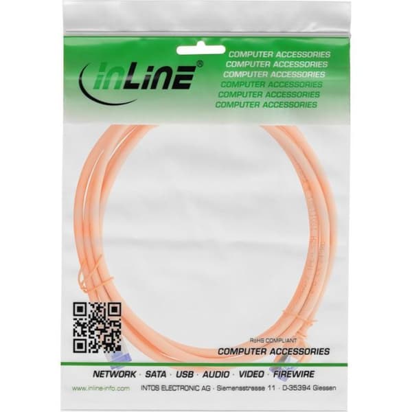 Kopplingskabel - INLINE - Slim - Cat. 6A - S/FTP - 20 m - PoE - Orange