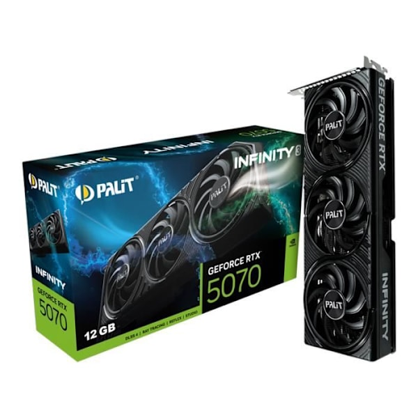 Grafikkort - Palit - GeForce RTX 5070 - 12 GB - NVIDIA RTX - Klar för VR Svart