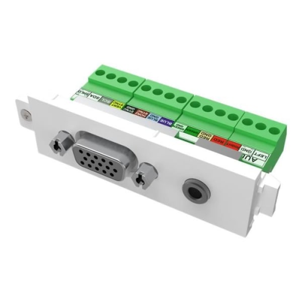 VISION TechConnect 3 VGA+3,5 mm modul HD-15 snäppbar modulplatta, 3,5 mm stereo minitelefonkontakt