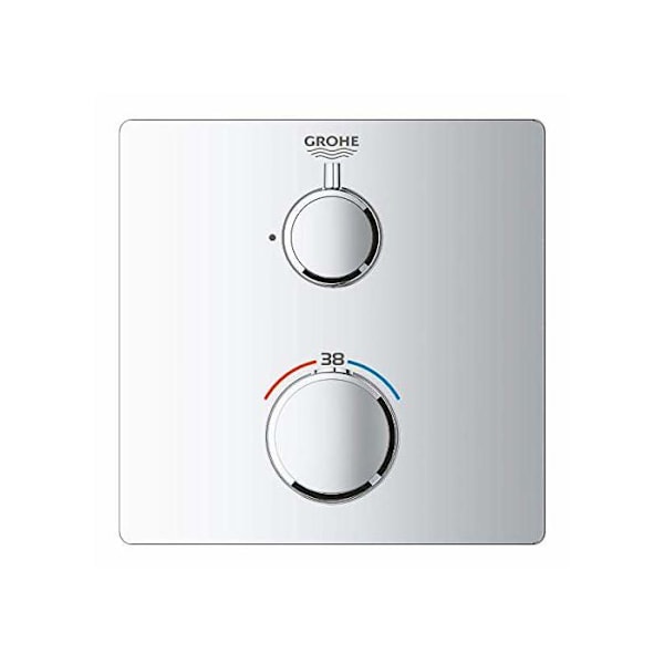 Fasad - Termostatblandare - GROHE - Grohtherm - Kromad - Väggmonterad - 1 Utdelning Krom
