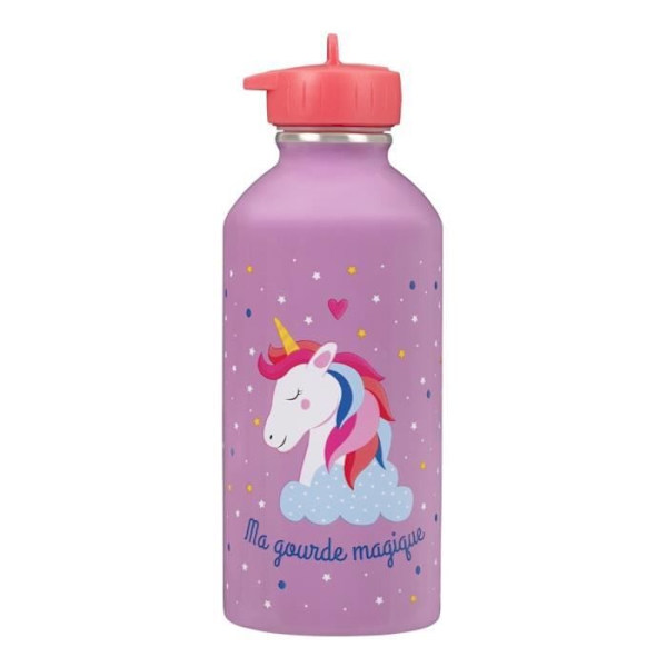 Vattenflaska barn - Min magiska vattenflaska - Rostfritt stål - 300ml - 17cm x 6,5cm - Flerfärgad Flerfärgad