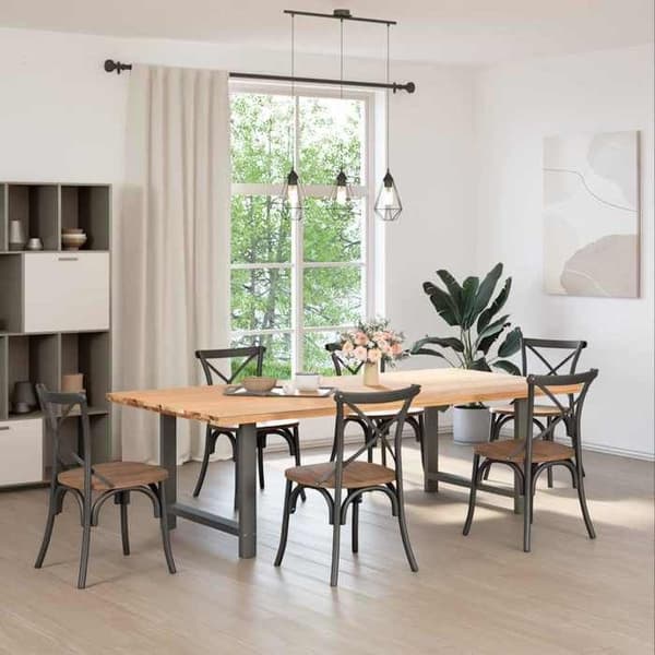 vidaXL Matbordben Anthracit 2 stycken 100 x (72-73) cm Stål 4013322