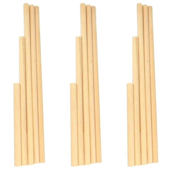 15 träpinnar för makramé beige