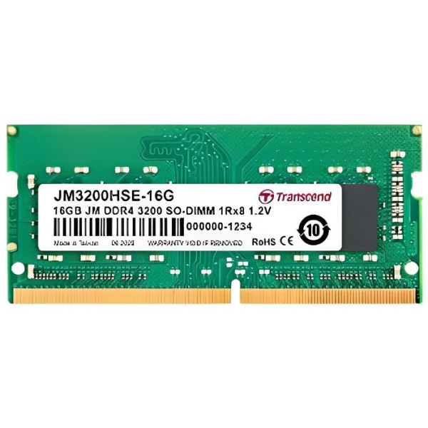 TRANSCEND JetRAM - DDR4 - 16 GB - 260-stift SO DIMM - 3200 MHz / PC4-25600 - CL22 - 1,2 V