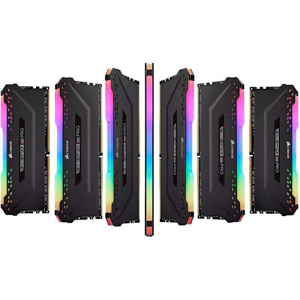 RAM-minne - CORSAIR - Vengeance RGB Pro DDR4 - 16GB 2x8GB DIMM - 3200 MHz - 1,35V - Svart (CMW16GX4M2C3200C)