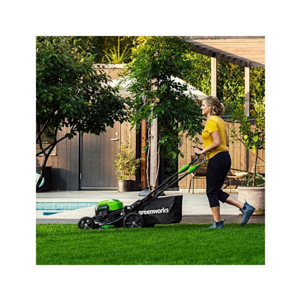 "Gräsklippare dragna 46 cm 40V GREENWORKS - Batteri 4,0Ah - Laddare - GD40LM46SPK4"