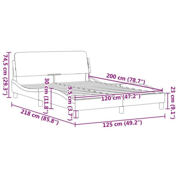 vidaXL Dover sängram mörkgrön 120x200 cm sammet 373155