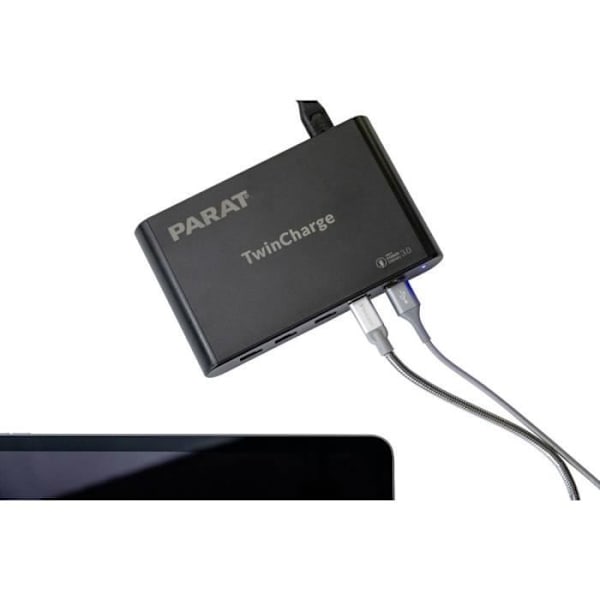 Inomhus USB-laddare - Parat - PARAPROJECT TC-5 TwinCharger GAN - 5 enheter samtidigt - USB-A och USB-C