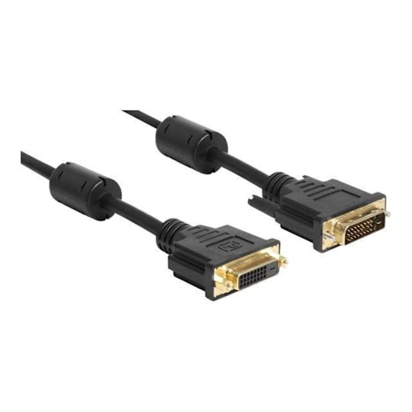 DVI-kabel - DELOCK - 83188 - 5m - Guldpläterade kontakter - Ferritkärna