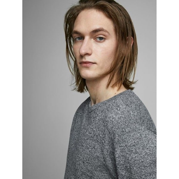 Pull - Jack & Jones - Basic - Rund hals - Grå melerad - Man Ljunggrå jag