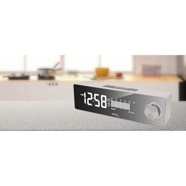 Technoline WT483 Klockradio Vit/Silver