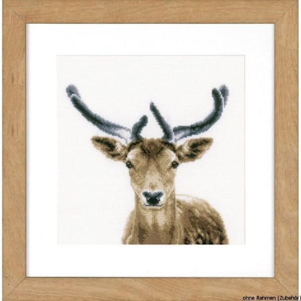 Vervaco räknade kit "Brown Deer" Canvas Print