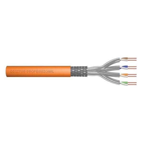 CAT 7 bulkkabel - DIGITUS - 500 m - SFTP, PiMF - Halogenfri, solid - Orange, RAL 2000