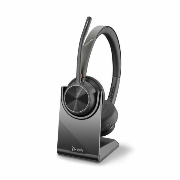 Headset med mikrofon - Poly - 218476-01 - Svart - Bluetooth - 24h batteritid Svart