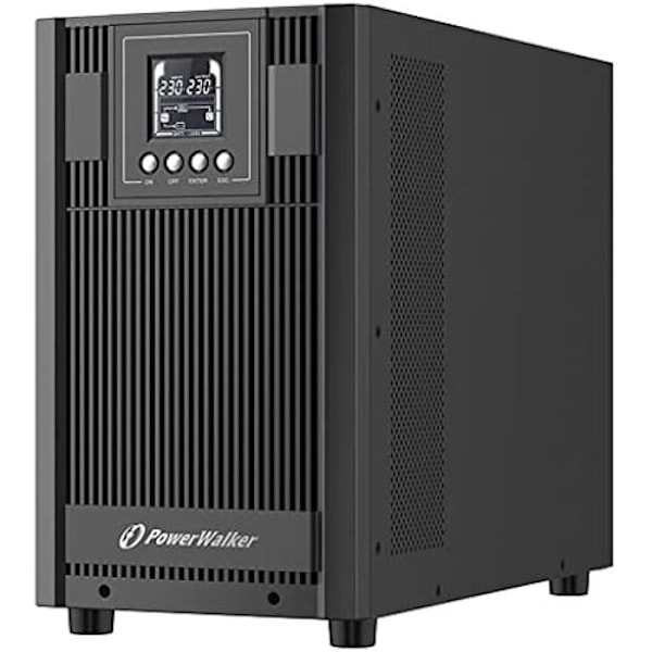 PowerWalker VFI 3000 dubbelkonvertering 3000VA/2700W inverter - 4 AC-utgångar Svart