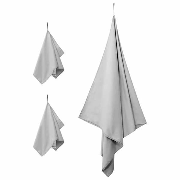 vidaXL Set 3 sporthanddukar grå polyester/polyamid 200 x 100 cm + 2 x 50 x 30 cm