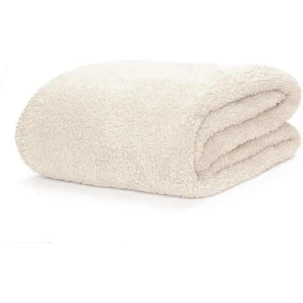Snug Rug Sherpa-filt - Lyxtäcke - 127 x 178 cm -270 gsm - Kräm