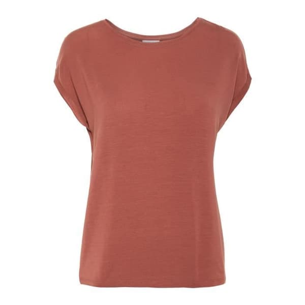 Vero Moda Ava Plain dam T-shirt - mahogny Mahogny XL