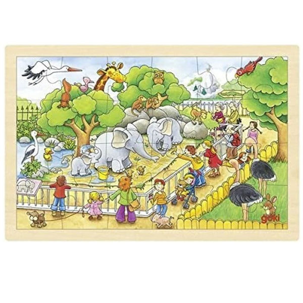 Goki - Wooden Puzzle Day at the zoo ( GK-57808 )